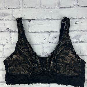 Adore Me Black Lace Bralette Size 2X